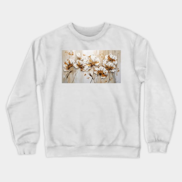 3D flowers - creamy and textured painting Crewneck Sweatshirt by redwitchart